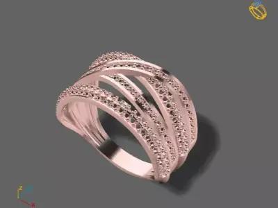 Women Stone Rings Diamond 3D print model shop