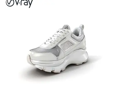 Modern White Sneaker Mesh Design model pack Low-poly 3D model