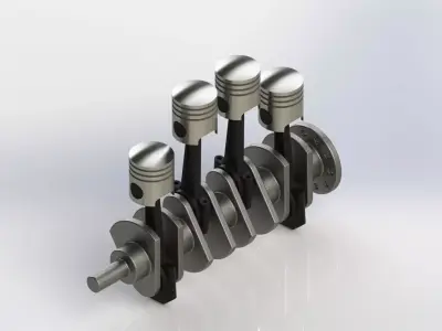 4 Cylinder Engine 3D print model