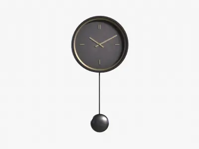 STRUSK clock black Low-poly 3D model