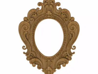 Carved picture frame STL 3D model 93