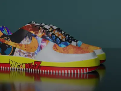 Nike Air Force 1 Dragon Ball Z Design 3D Model 3D model