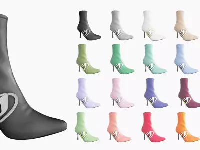 Diesel Stiletto boots  - 3D Model Low-poly 3D model