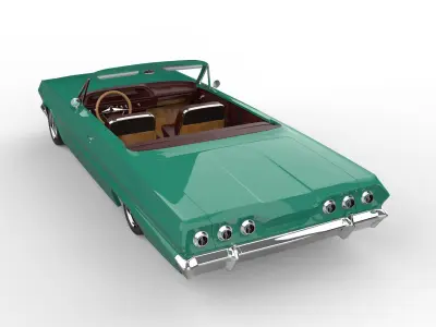Chevrolet Impala 1963 2 door open top 3D print model