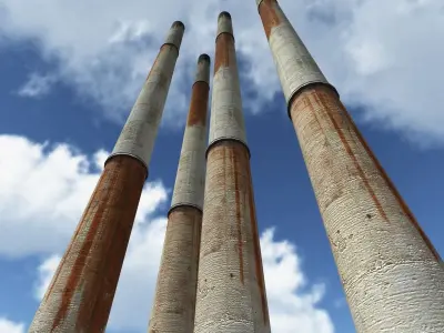 Chimney Low Poly 3d Model4 Low-poly 3D model