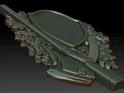 Hunting wall plaque 3d model for CNC 3D print model