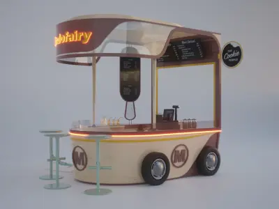 Pastry cart 3D model