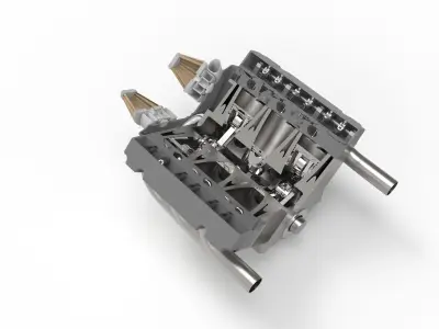 V6 Engine 3D print model