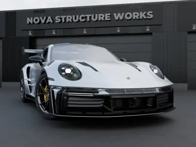 Automotive Industrial Garage Exterior - Blender Scene 3D model