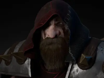 Dark Dwarf Low-poly 3D model