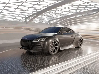 Audi TT Rs with Bodykit Low-poly 3D model