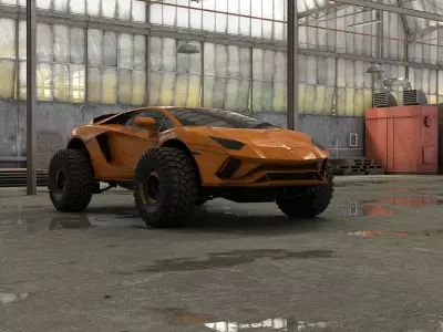 Monster Car Low-poly 3D model