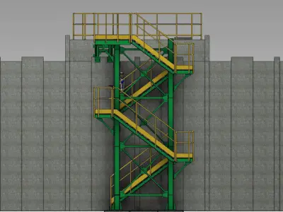 Industrial Ladder Low-poly 3D model