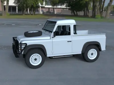 Full Land Rover Defender 90 Pick Up HDRI 3D model