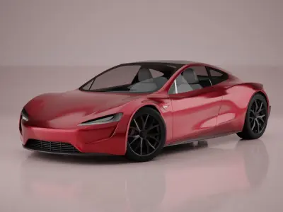 Tesla Roadster Low-poly 3D model