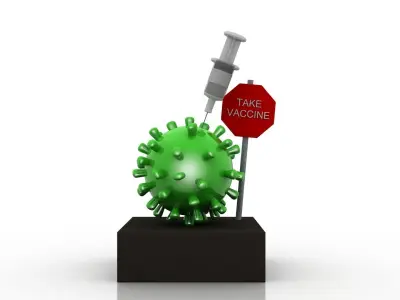 Coronavirus awareness and protection  Low-poly 3D model