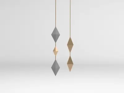 Decoration three pendants hanging from wall 3D model