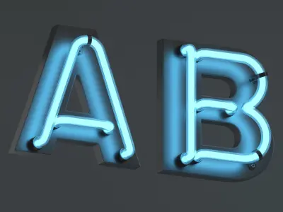 Neon Alphabet  3D model