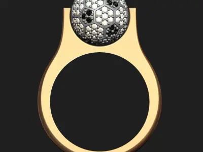 A WOMAN S RING WITH A SOCCER BALL Printable Model 3D print model