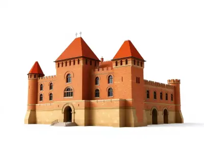 Red Brick Castle model pack Low-poly 3D model