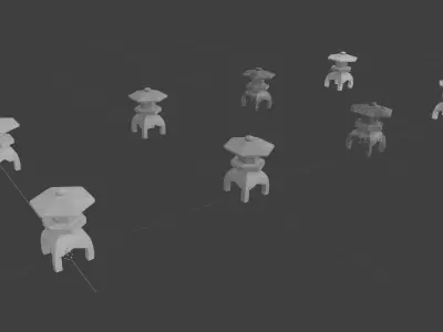 Pagoda Stone Statue Low-poly 3D model