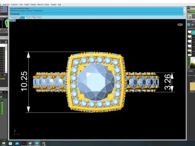 Luxury Emerald Halo Diamond Ring  3496 3D print model
