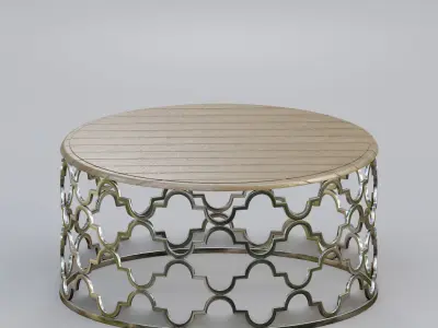 Moroccan round trellis table 3D model