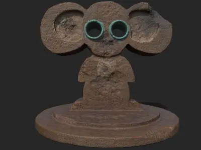 Cheburashka Sculpture Low-poly 3D model