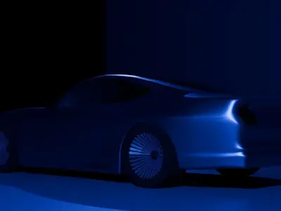 SPORT BLUE CAR LOW POLY - READY TO PLAY Low-poly 3D model