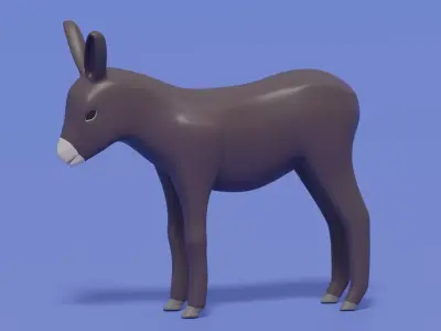 Cartoon Donkey 3D model