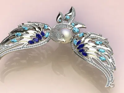  Swan with a pearl 3D print model