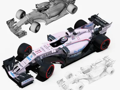 Force India VJM10 Low-poly 3D model
