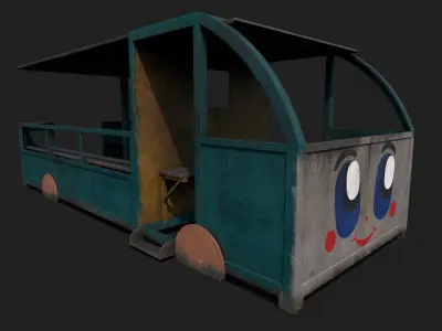 Old Children Car Low-poly 3D model