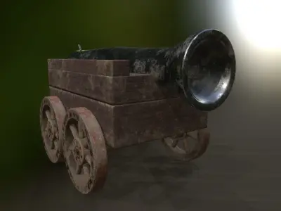 Cannon car level 1 Low-poly 3D model
