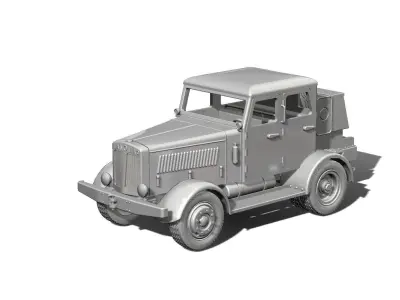 Hanomag SS-100 Gigant and  A-stoff trailer for V2 Rockets 3D print model