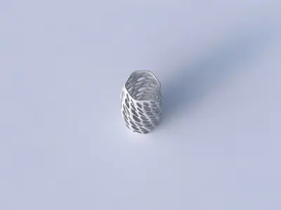 Vase twisted hexagon with bubble grid lattice 3D print model