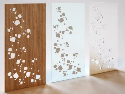 Partition three metal panels 3D model