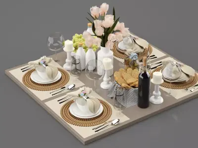 Breakfast Decorative Set 3D model