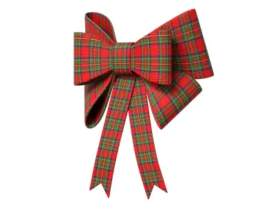 Christmas Bow Ribbon 01 Low-poly 3D model