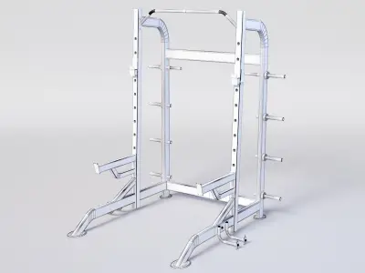 HALF RACK WITH PLATE HOLDERS Low-poly 3D model