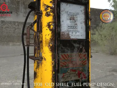  OLD SHELL GASOLINE PUMP DESIGN Low-poly 3D model