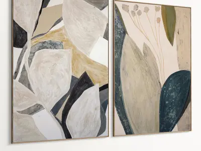 Plaster Two Photo Frame 519 Low-poly 3D model