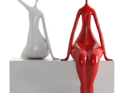 Sculpture Seated Lady 3D model