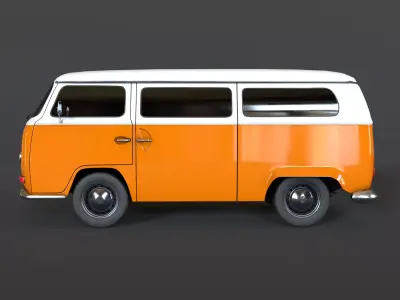 Volkswagen Transporter T2 Free low-poly 3D model