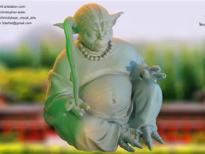 Yoda Buddha - A Fusion of Wisdom and Force 3D print model