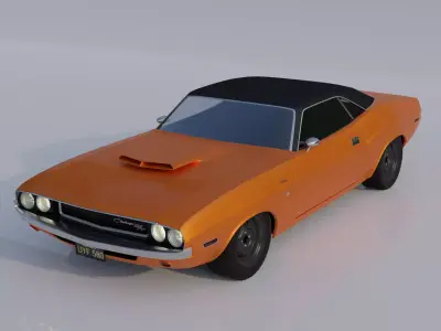 CAR - Dodge Challenger RT 1970 without interior Low-poly 3D model