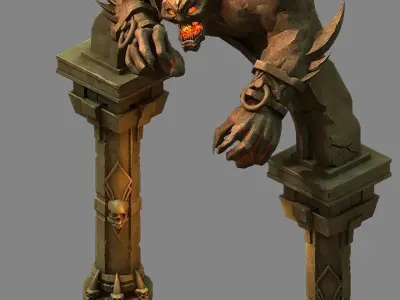Stone Funeral Place - Sculpture 3D model
