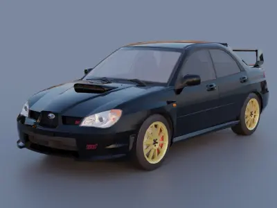 Subaru Impreza WRX STI 2006 Low-poly 3D model