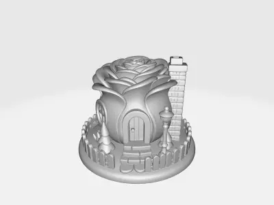 Romantic Rose House Valentines Day Decorative Home 3D print model