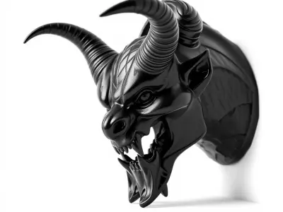 Fierce Black Gargoyle model pack Low-poly 3D model